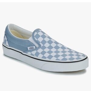 Women’s blue checkered Vans